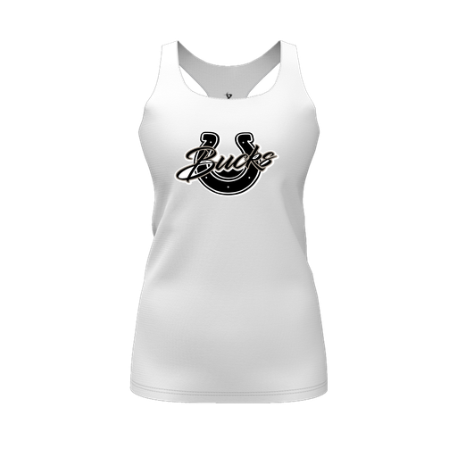 [FT0TRBWH-FYS-LOGO1] Decker Racerback Tank Top (Female Youth S, White, Logo 1)
