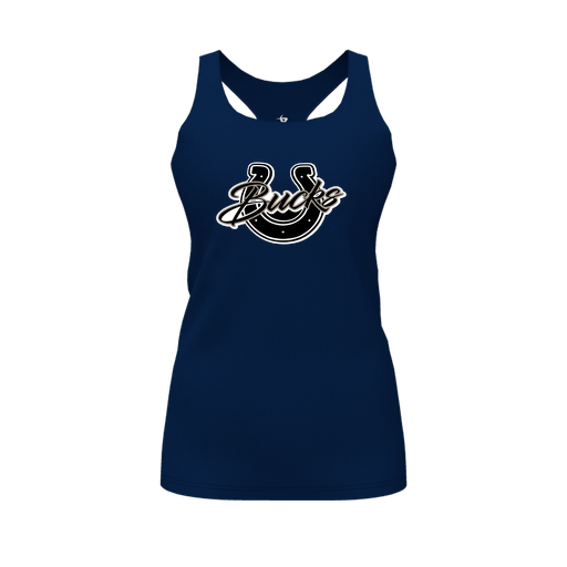 [FT0TRBNV-FYS-LOGO1] Decker Racerback Tank Top (Female Youth S, Navy, Logo 1)