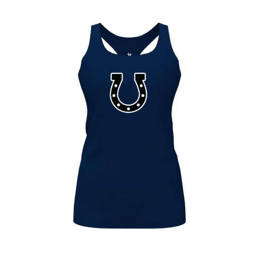 [FT0TRBNV-FYS-LOGO2] Decker Racerback Tank Top (Female Youth S, Navy, Logo 2)