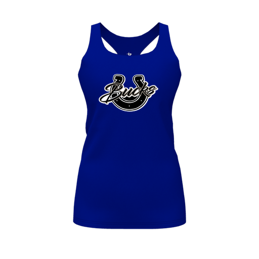 [CUS-DFW-RCBK-PER-RYL-FYS-LOGO1] Racerback Tank Top (Female Youth S, Royal, Logo 1)