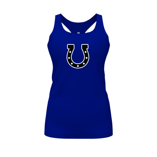 [CUS-DFW-RCBK-PER-RYL-FYS-LOGO2] Racerback Tank Top (Female Youth S, Royal, Logo 2)