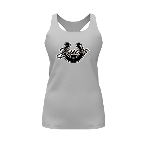 [FT0TRBGY-FYS-LOGO1] Decker Racerback Tank Top (Female Youth S, Gray, Logo 1)