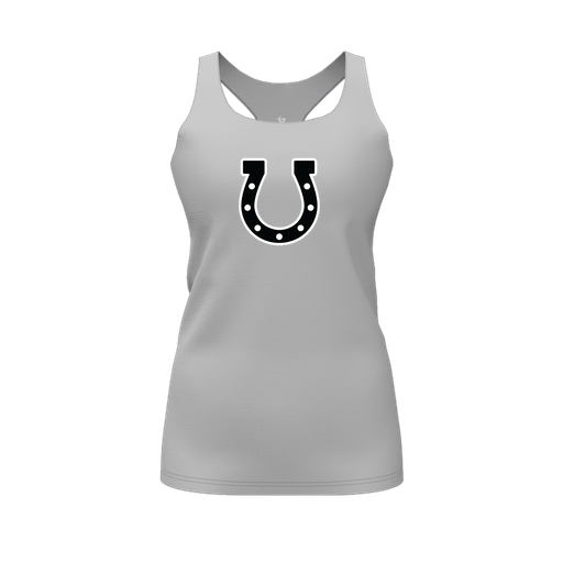 [CUS-DFW-RCBK-PER-GRY-FYS-LOGO2] Racerback Tank Top (Female Youth S, Gray, Logo 2)
