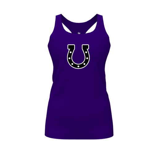 [FT0TRBPP-FYS-LOGO2] Decker Racerback Tank Top (Female Youth S, Purple, Logo 2)