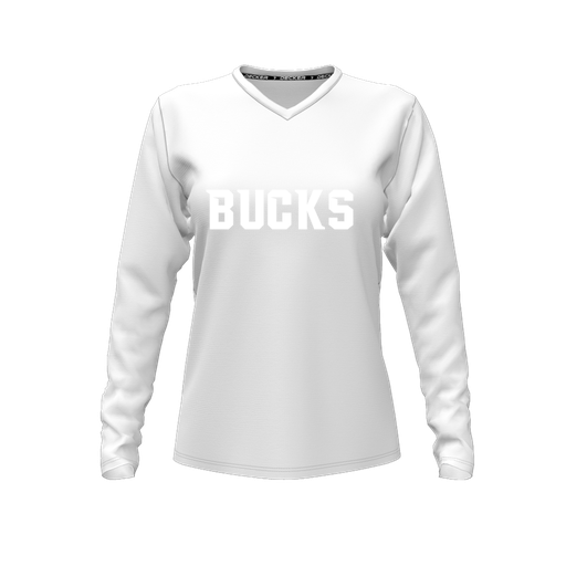 [FTLVCFWH-FYXS-LOGO3] Comfort T-Shirt (Female Youth XS, White, V Neck, Logo 3, Long Sleeve)