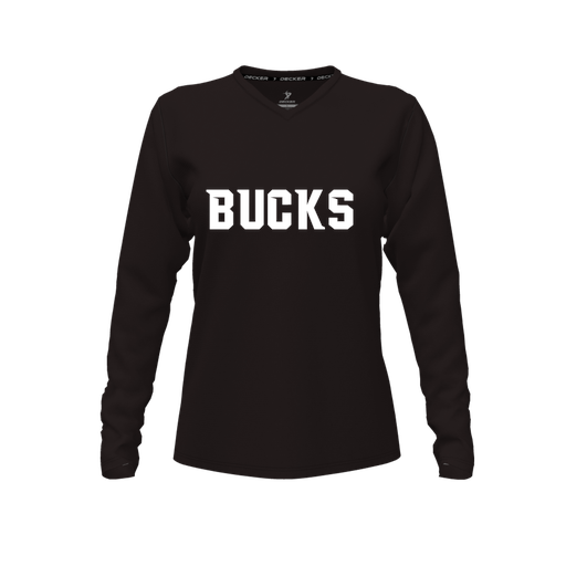 [FTLVCFBK-FYXS-LOGO3] Decker Comfort T-Shirt (Female Youth XS, Black, V Neck, Logo 3, Long Sleeve)