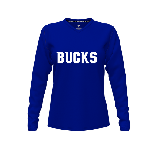 [FTLVCFRY-FYXS-LOGO3] Comfort T-Shirt (Female Youth XS, Royal, V Neck, Logo 3, Long Sleeve)