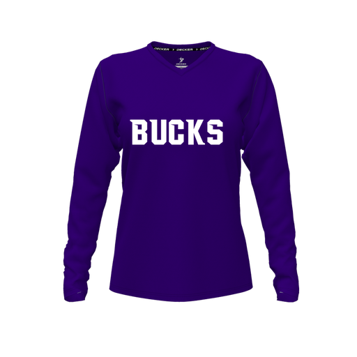 [FTLVCFPP-FYXS-LOGO3] Comfort T-Shirt (Female Youth XS, Purple, V Neck, Logo 3, Long Sleeve)