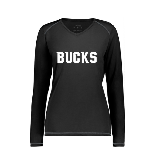 [6847.080.XS-LOGO3] Women's SoftTouch Long Sleeve (Female Adult XS, Black, Logo 3)
