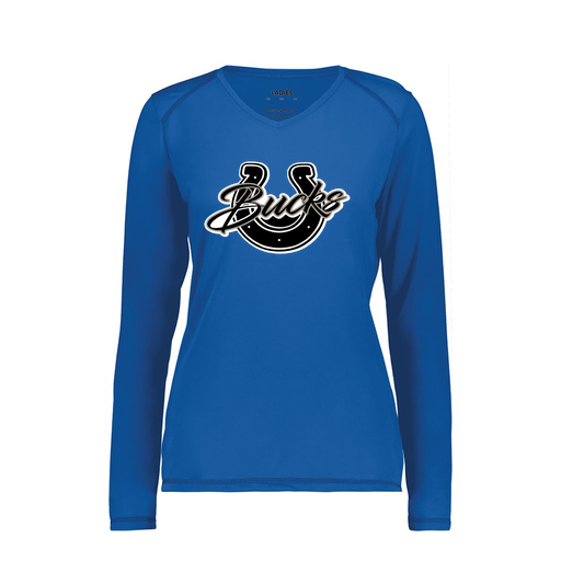 [6847.060.XS-LOGO1] Women's SoftTouch Long Sleeve (Female Adult XS, Royal, Logo 1)