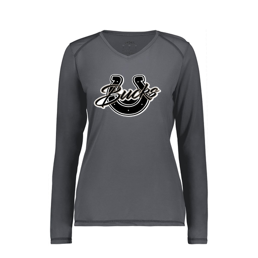 [6847.98D.XS-LOGO1] Women's SoftTouch Long Sleeve (Female Adult XS, Gray, Logo 1)