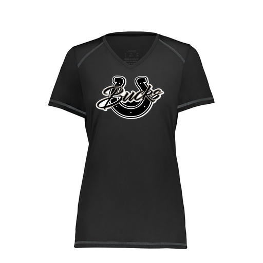 [6844.080.XS-LOGO1] Women's SoftTouch Short Sleeve (Female Adult XS, Black, Logo 1)