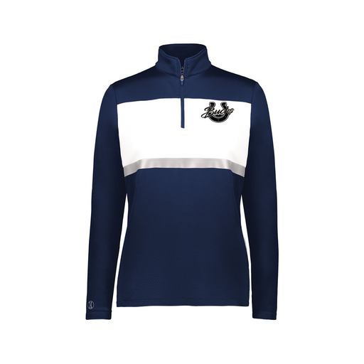 [222791.301.XS-LOGO1] Ladies Bold 1/4 Zip Pullover (Female Adult XS, Navy, Logo 1)