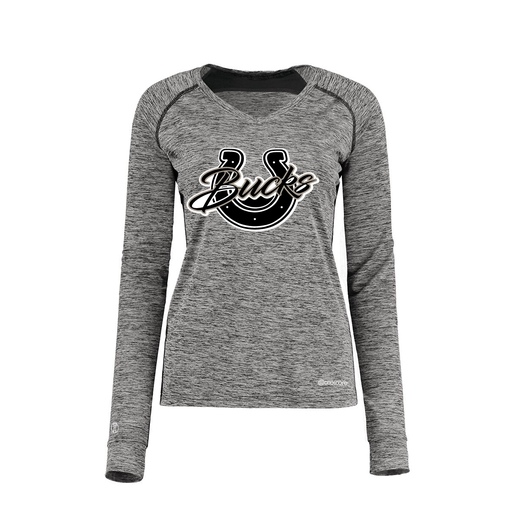 [222770.K94.XS-LOGO1] Ladies Electric Long Sleeve Shirt (Female Adult XS, Black, Logo 1)