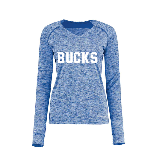 [222770.U55.XS-LOGO3] Ladies Electric Long Sleeve Shirt (Female Adult XS, Royal, Logo 3)