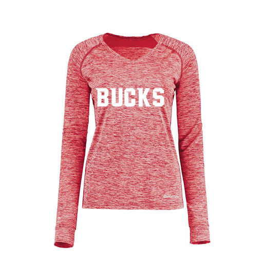 [222770.T20.XS-LOGO3] Ladies Electric Long Sleeve Shirt (Female Adult XS, Red, Logo 3)