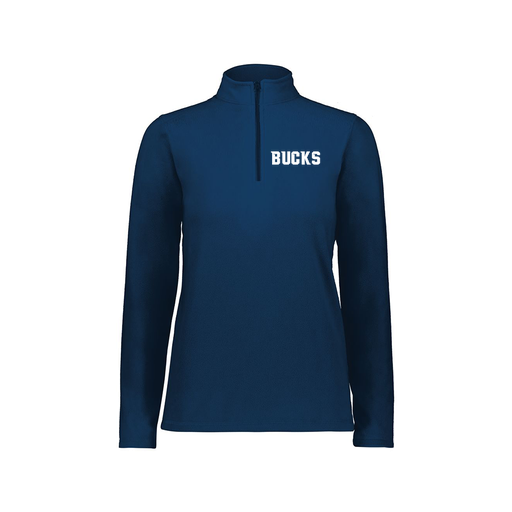 [6864.065.XS-LOGO3] Ladies MicroFleece 1/4 Zip Pullover (Female Adult XS, Navy, Logo 3)