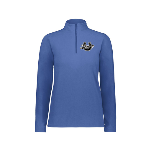 [6864.060.XS-LOGO1] Ladies MicroFleece 1/4 Zip Pullover (Female Adult XS, Royal, Logo 1)