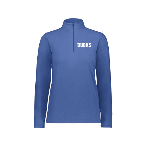 [6864.060.XS-LOGO3] Ladies MicroFleece 1/4 Zip Pullover (Female Adult XS, Royal, Logo 3)