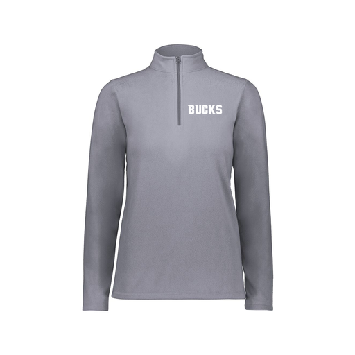 [6864.059.XS-LOGO3] Ladies MicroFleece 1/4 Zip Pullover (Female Adult XS, Gray, Logo 3)