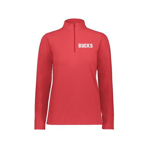 [6864.083.XS-LOGO3] Ladies MicroFleece 1/4 Zip Pullover (Female Adult XS, Red, Logo 3)