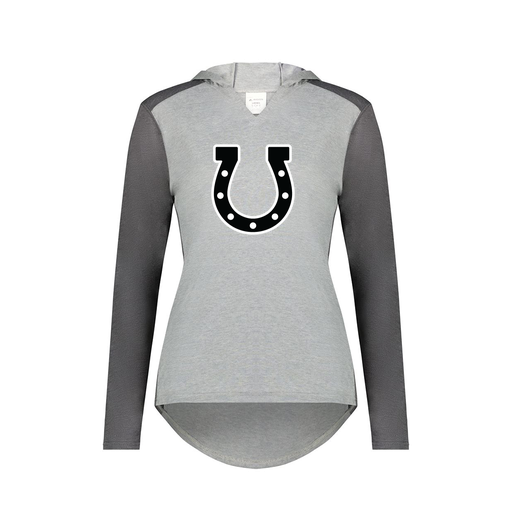 [6902.30V.XS-LOGO2] Ladies Vintage Hoodie (Female Adult XS, Gray, Logo 2)