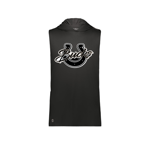 [222590.080.XS-LOGO1] Men's CoolDry Sleeveless Hoodie (Adult XS, Black, Logo 1)