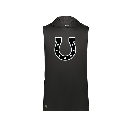 [222590.080.XS-LOGO2] Men's CoolDry Sleeveless Hoodie (Adult XS, Black, Logo 2)