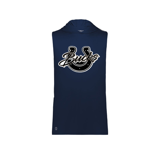 [222590.065.XS-LOGO1] Men's CoolDry Sleeveless Hoodie (Adult XS, Navy, Logo 1)