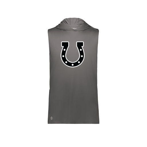 [222590.98D.XS-LOGO2] Men's CoolDry Sleeveless Hoodie (Adult XS, Gray, Logo 2)