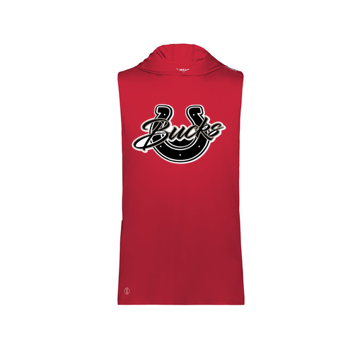 [222590.083.XS-LOGO1] Men's CoolDry Sleeveless Hoodie (Adult XS, Red, Logo 1)
