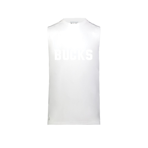 [222593.005.S-LOGO3] Men's CoolDry TankTop (Adult S, White, Logo 3)