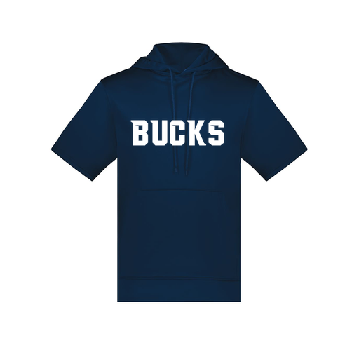 [6871.065.S-LOGO3] Men's Dri Fit Short Sleeve Hoodie (Adult S, Navy, Logo 3)