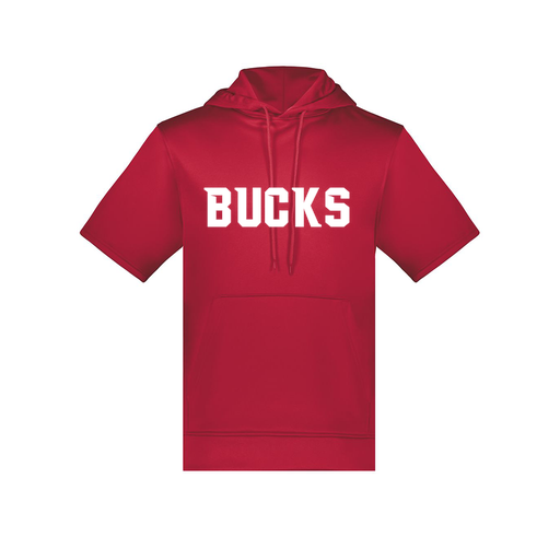 [6871.083.S-LOGO3] Men's Dri Fit Short Sleeve Hoodie (Adult S, Red, Logo 3)