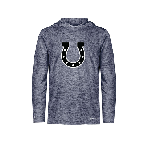 [FOLHCGNV-AS-LOGO2] Decker Men's Charge Hoodie (Adult S, Navy, Logo 2)