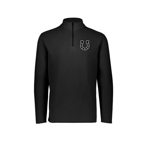 [6863.080.XS-LOGO2] Men's MicroFleece 1/4 Zip Pullover (Adult XS, Black, Logo 2)