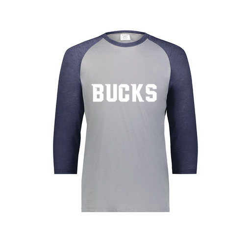 [6880.29V.S-LOGO3] Youth Vintage 3/4 T-Shirt (Youth S, Navy, Logo 3)
