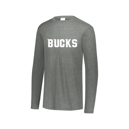 [FTLCUBGY-AXS-LOGO3] Decker Men's Tri-Blend T-Shirt - Long Sleeve (Adult XS, Gray, Logo 3)
