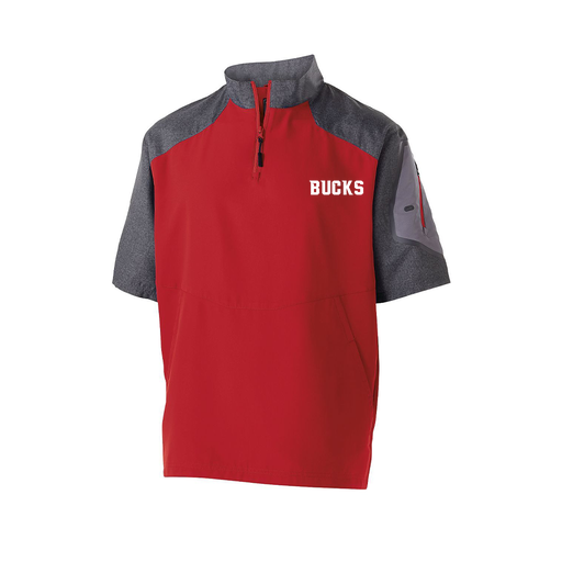 [229545.H01.XS-LOGO3] Men's Raider SS Pullover (Adult XS, Red, Logo 3)