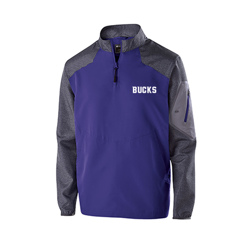 [229155.H68.XS-LOGO3] Men's Raider LS Pullover (Adult XS, Purple, Logo 3)