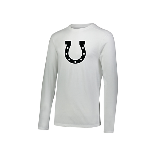 [3076.005.S-LOGO2] Youth LS Ultra-blend T-Shirt (Youth S, White, Logo 2)