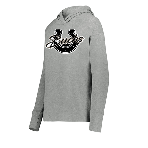 [222798-SIL-FAXS-LOGO1] Ladies Ventura Thin Knit Hoodie (Female Adult XS, Silver, Logo 1)
